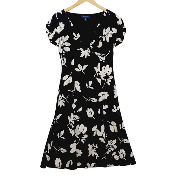 Chaps Dresses & Skirts - Chaps, Jitterbug Style Dress, Black/White, Size Small, Retro Style, A line flair